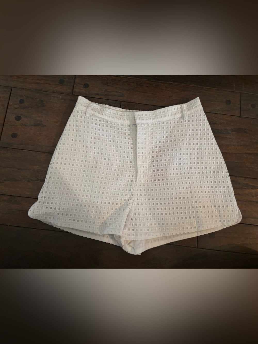 Hello Molly White Eyelet High Waist Shorts Size Medium NWT Cute Summer